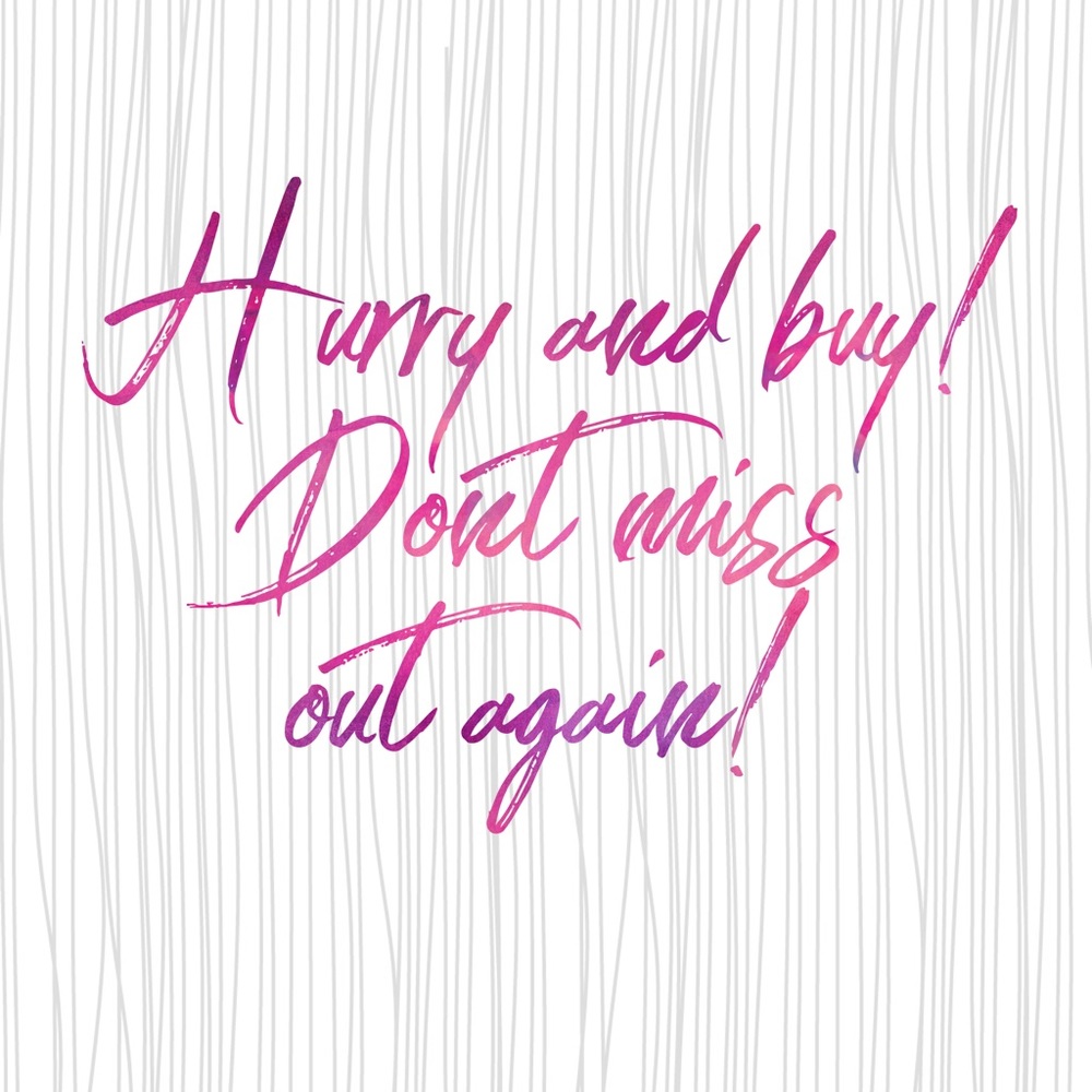 Hurry and buy! Don’t miss out again 💕